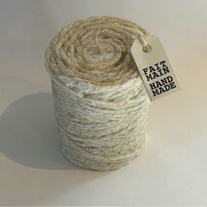 Candle - modeled pillar candle - string, twine, rope, yarn